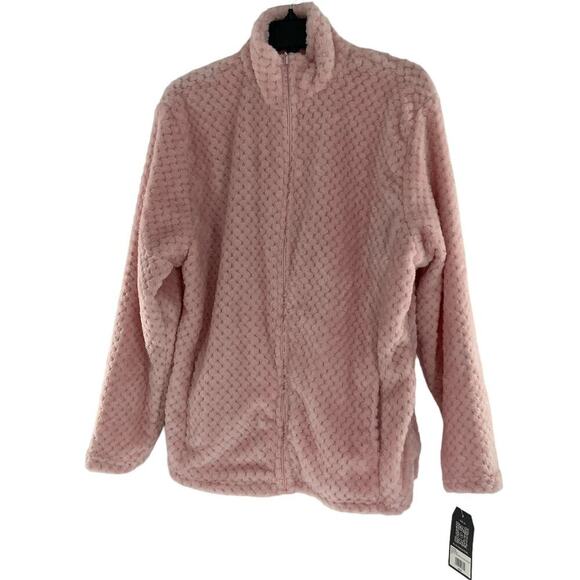 Real Essentials Teddy Bear Jackets Women Size Large Bubble Full Zip Mock Neck - Picture 1 of 11